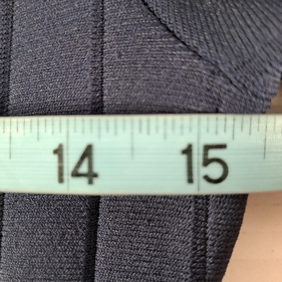 Jason Wu Collection Dress Womens S Navy Blue Ribbed Pleated Half Sleeve Pullover - Picture 13 of 16